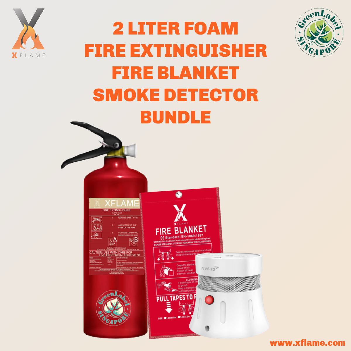 XFLAME Home Fire Protection Bundle 3
