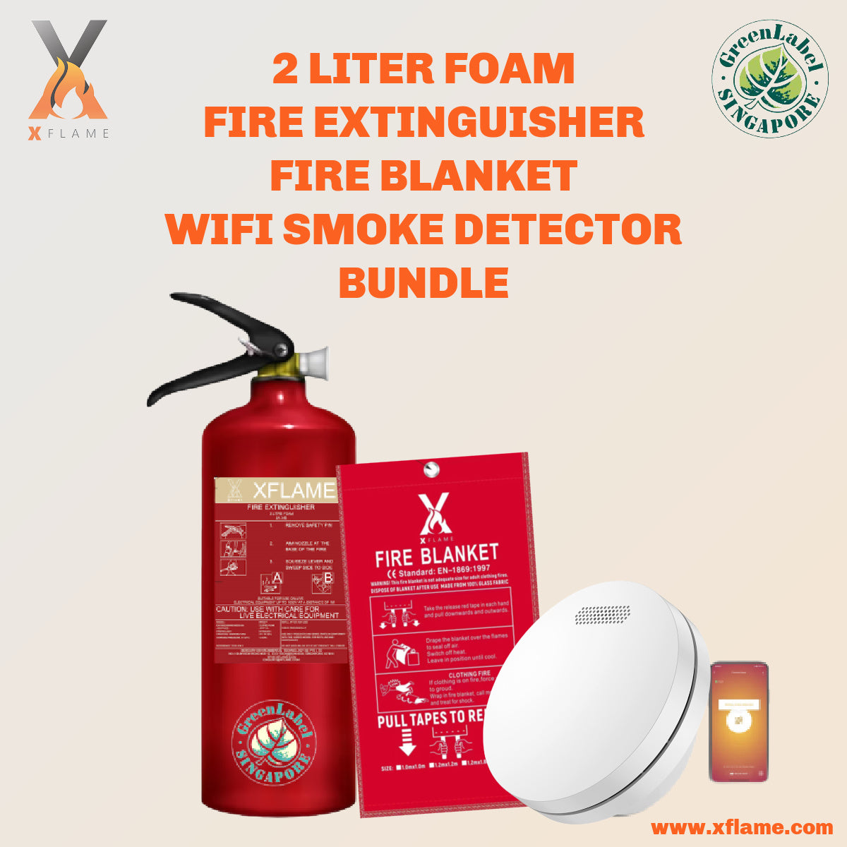 XFLAME Home Fire Protection Bundle 4