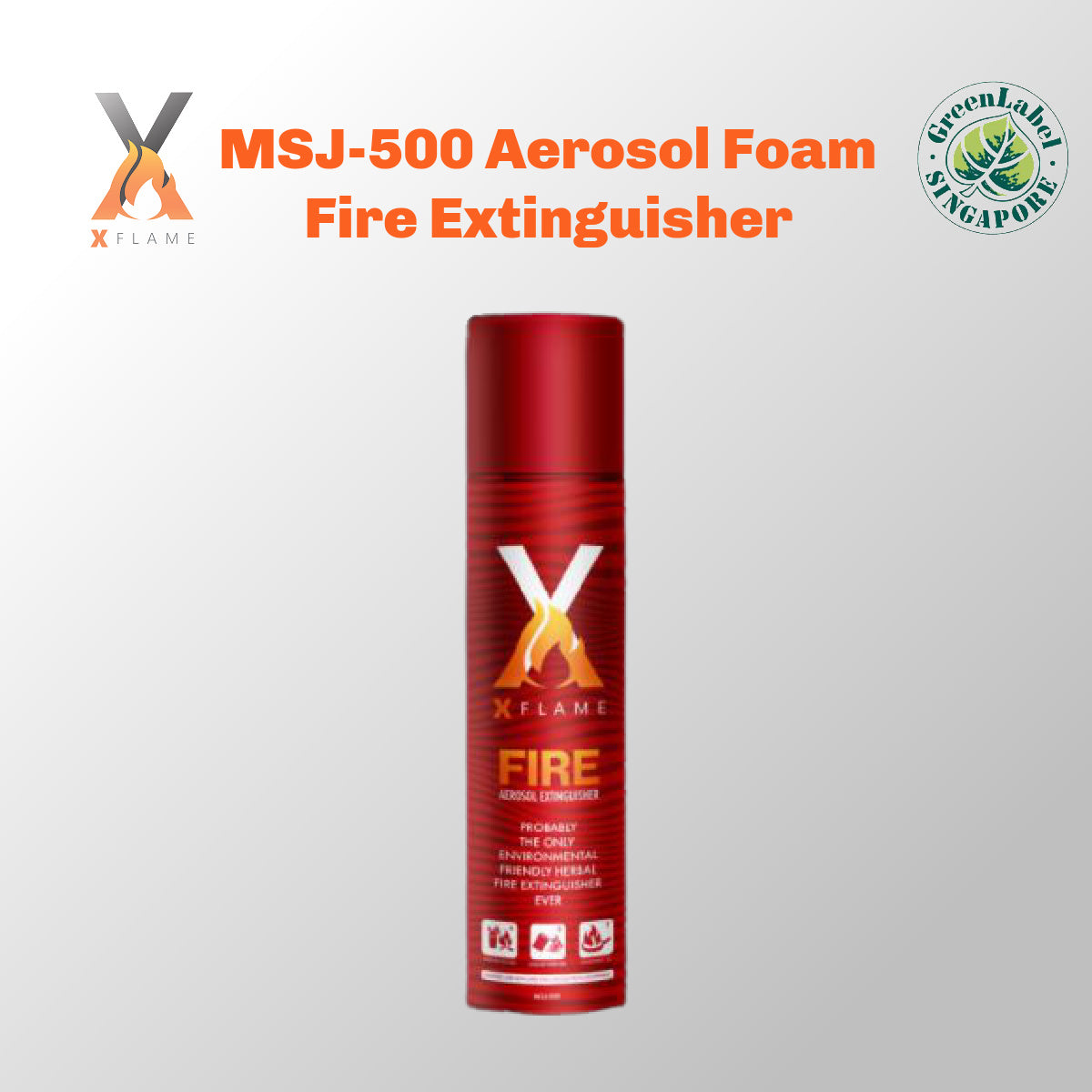 XFLAME MSJ-500 Aerosol Foam Fire Extinguisher