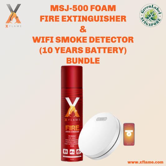 XFLAME MSJ-500 Fire Extinguisher with WIFI Smart Smoke Alarm